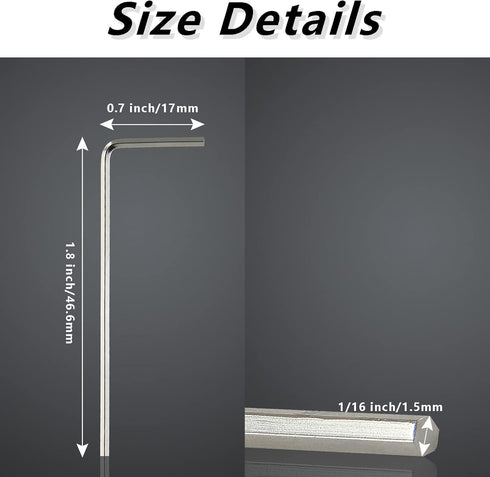 20 Pcs Mini Allen Key Hex Wrench Set, 1.5mm(1/16") Hex Key Wrench Set L Wrench
