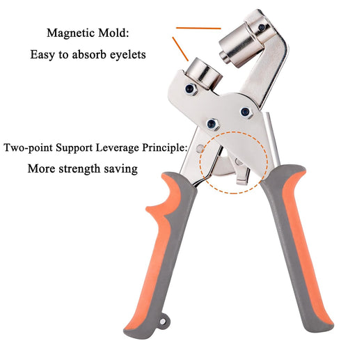 Grommet Tool Kit 3/8 Inch Eyelet Press Pliers with 500pcs Silver Grommets