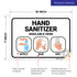 10x7 Inches, 4 Hand Sanitizer Available Here with Apply Rub and Dry Hands Graphic Sign, Mil Vinyl Decal Stickers