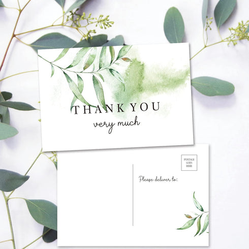 TENTADO (Set 50) 4" 6" Thank You Postcards, Blank with Mailing Side, thank you cards for Wedding, Baby or Bridal