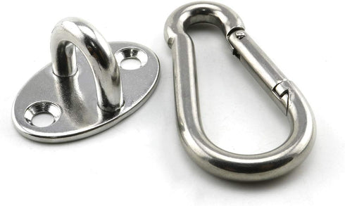 2-Pack M6 Ceiling & Wall Mount Hanging Hardware Fitting Set, 304 Stainless Steel Heavy Duty Pad Eye Hook