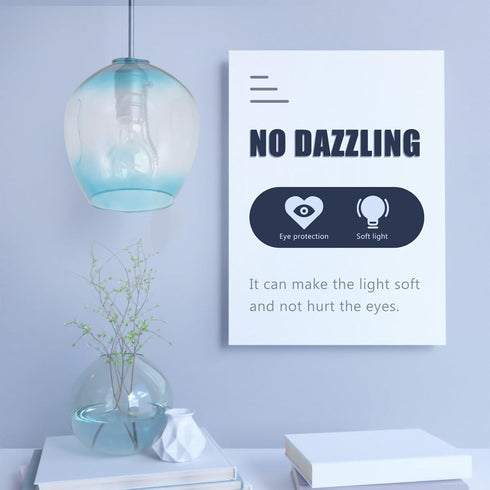 5cm Uonlytech Glass Lampshade Ball Lamp Cover Globe Lampshade Gradient Blue Glass Light Cover Spherical Dome Light