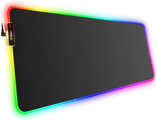 Hcman RGB Gaming Mouse Pad - Large LED Light Mousepad with Non-Slip Rubber Base (31.5 x 12 Inch)