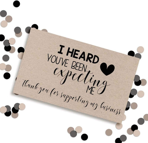 You've Been Expecting Me Thank You Customer Appreciation Package Inserts, 100 2" X 3.5” Insert Cards by AmandaCreation