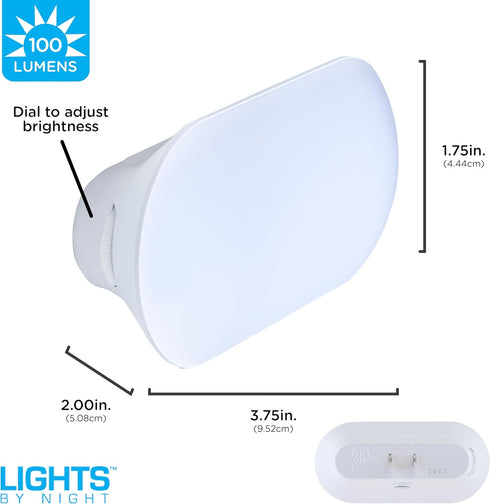 Dimmable 100 2 Pack (83776) Lights by Night Mini Bright Night Light, Plug-in, Dusk-to-Dawn Sensor, Adjustable & LED, Up