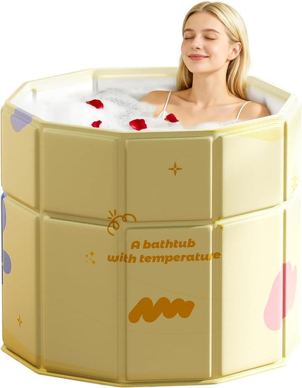 Portable Bathtub, Hot Ice Bath Tub Inflation-free, Shower Bathroom SPA Soaking Tub,