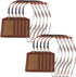 yueton 10pcs Vertical Style Leather Business ID Badge Holder - Brown with Long Neck Strap Lanyard