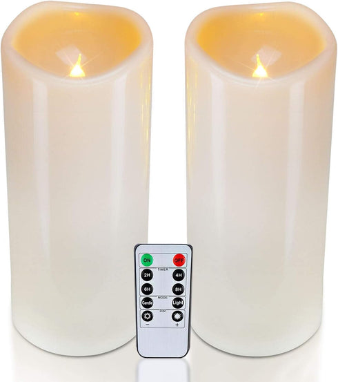 Homemory 4" x 10" Large Waterproof Outdoor Flameless Candles, Battery Operated LED