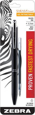 Zebra Pen Sarasa Grand Retractable Gel Pen with Ink Refill, Black Barrel, Medium Point 0.7mm, Black Ink