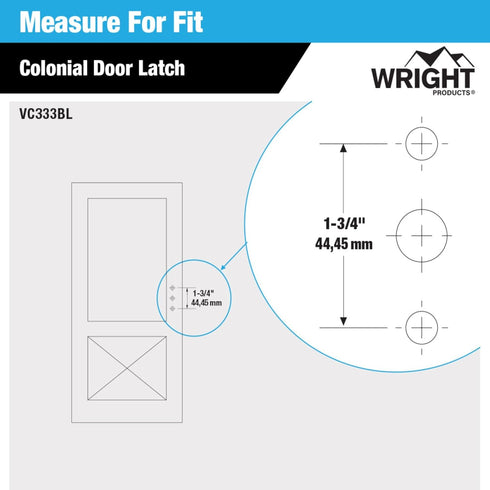 Wright Products Colonial Tie Down Push Button Door Latch, Black, for Screen and Storm Doors