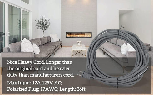 36Ft Vacuum Cleaner Power Cord Replacement for Shark Navigator Lift-Away NV341 NV402 NV450 NV502 Upright Vacuum