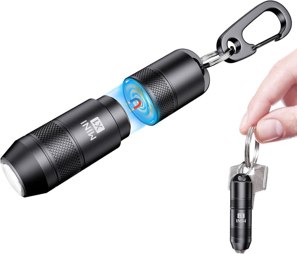 BBSDA Mini Keychain Flashlight Instant On Pull to Light, 100 Lumens Tiny EDC