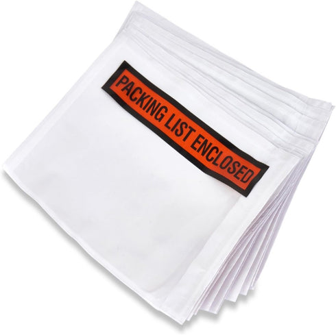 Packing List Envelopes 7.5" X 5.5" Pouches Invoice Enclosed Adhesive Bags, Pack of 100