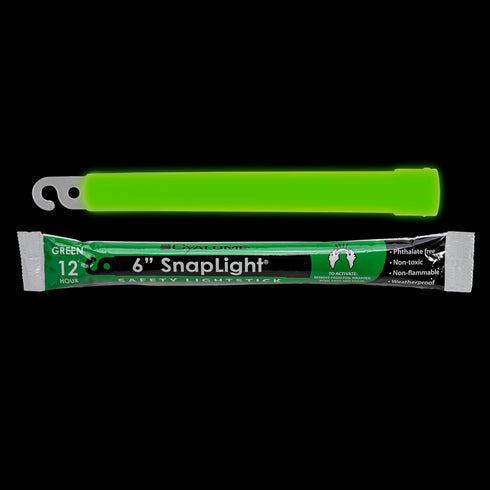 Cyalume Glow Sticks Military Grade Lightstick - Premium Green 6” SnapLight Emergency Chemical Light Stick with 12 Hour Duration , 10 Pack