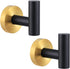 Angle Simple Black & Gold Towel Hook 2 PCS, Stainless Steel Bathroom Robe Holder, Wall Mounted Coat Hand Towel Hanger
