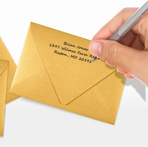 LUXPaper 4Bar A1 Gold Metallic Contour Flap Invitation Envelopes, 3 5/8" x 5 1/8", 80lb Text, 50 Qty