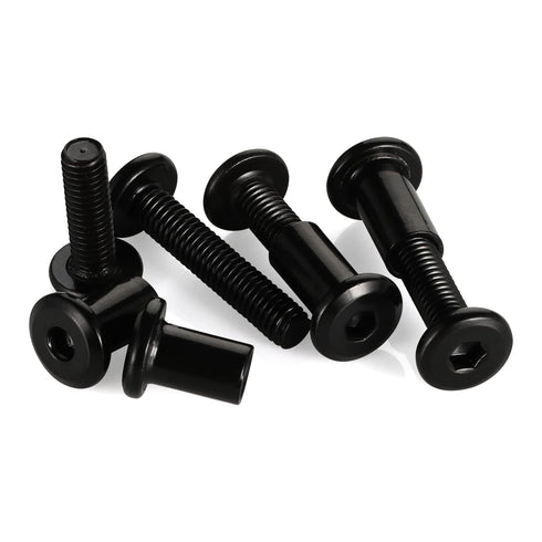 MewuDecor M6 70mm 5 Sets x Socket Cap Furniture Bolts with Barrel Nuts for Furniture Cots Beds Crib and Chairs, Carbon