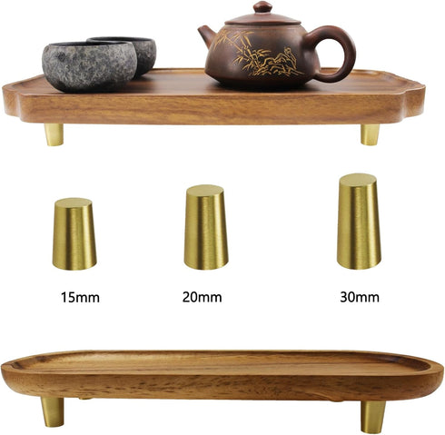 Nihfien 4 Set (20mm) Pcs Conical Shape Brass Cutting Chopping Board Feet for Walnut Display Tray, Cutting Board