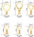 160 Pcs Copper Ring Terminals, M3/M4/M5/M6/M8/M10 Brass Wire Connectors, Open Barrel Wire Ring Cable Lugs Crimp Kit, Brass Copper Ring Crimp Cable Terminals Electrical Terminals Kit