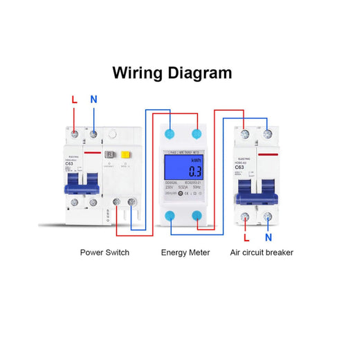 Single Phase Energy Meter, LCD KWH Meter 110-130V 5-32A 60Hz, Power Meter Backlight for Electricity Consumption