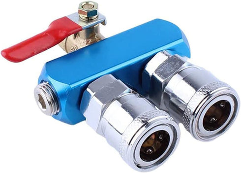 5 Way 8 Port Manifold Block Splitter, 1/4" Pneumatic Air Hose Inline Fitting for Air Compressor