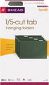 Smead 64155 Hanging File Folders, 1/5 Tab, Legal Green, 25/Box