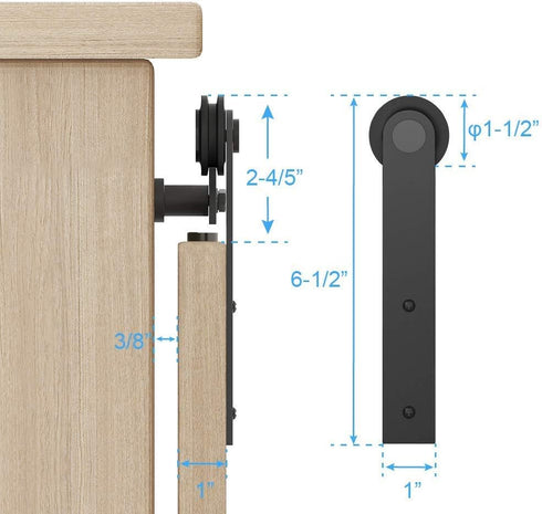 4FT ZEKOO Super Mini Sliding Barn Door Hardware Kit for Single Door Cabinet, Small Barn Door Hardware Track Kit for TV