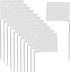 50 Pack Marking Flags, Yard Flags 12 x 2.5 x 3.5 Inch for Lawn, Landscape Survey, Sprinkler, Irrigation Flags (White)