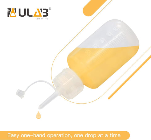 ULAB 12pcs Vol.125ml/4.2oz Drop Dispensing Bottles - LDPE Material, Laboratory Drip Bottle, Watercolor Pigment Bottle