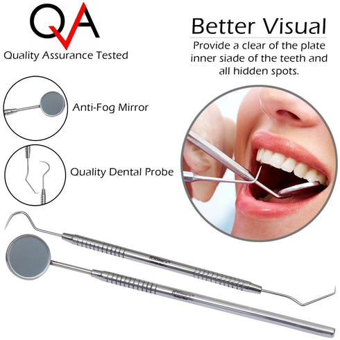 NYGEARZZ 3-Piece Set Dental Examination Tools Kit - Oral Care with German Stainless Steel Dental Pick, Tweezers & Mouth