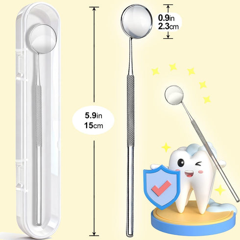 G.CATACC Dental Mirror, Stainless Steel Dentist Tool for Teeth Cleaning Mouth Inspection Mirror with Storage Box