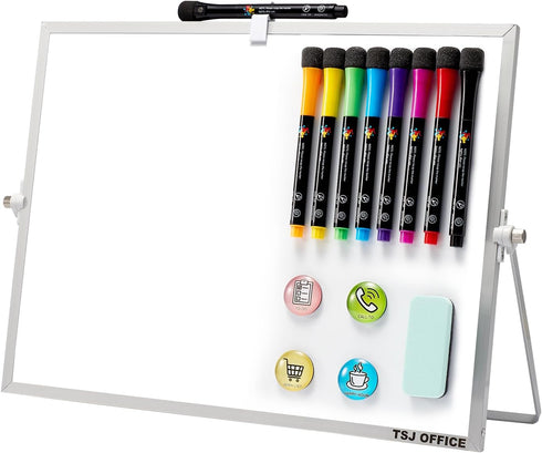 TSJ OFFICE Dry Erase Whiteboard - 12 X 16 Inches Portable Magnetic Whiteboard with Hooks for Office, Home, School