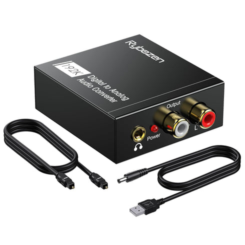 DAC 192KHz Digital to Analog Audio Converter, Optical to RCA Adapter with