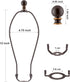 Bronze Lamp Shade Harp with Lamp Finials, 12 Inch Set for Table & Floor Lamps, E26 Light Base Adapter