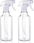 Plastic Spray Bottles, Empty 16.9oz/500ml, 2 Pack Heavy Duty Mist/Stream Water Bottle for Cleaning