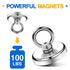 DIYMAG Magnetic Hooks - 100 lbs Heavy Duty Neodymium Magnet Hooks with Countersunk Hole, Pack of 6
