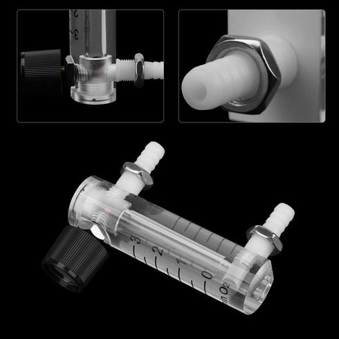 Hilitand Gas Flowmeter, 0-3LPM Meter with Control Valve for Oxygen Air Gas