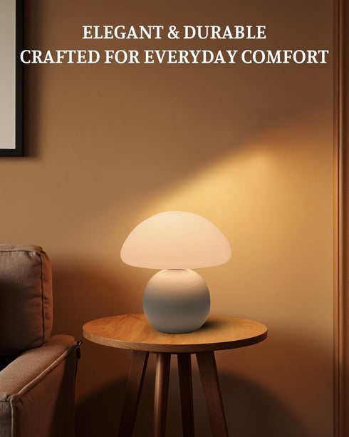 Mushroom Lamp Table Lamp for Bedroom,Desk Bedside Small Lamps for Living Room Night Stands,Mushroom Decor Cute Mini