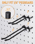 INCLY 4/6 Inch Black Pegboard Hooks, 36 Pack Heavy Duty Double Arm Straight Hooks for 1/4" Pegboard, Garage, Craft