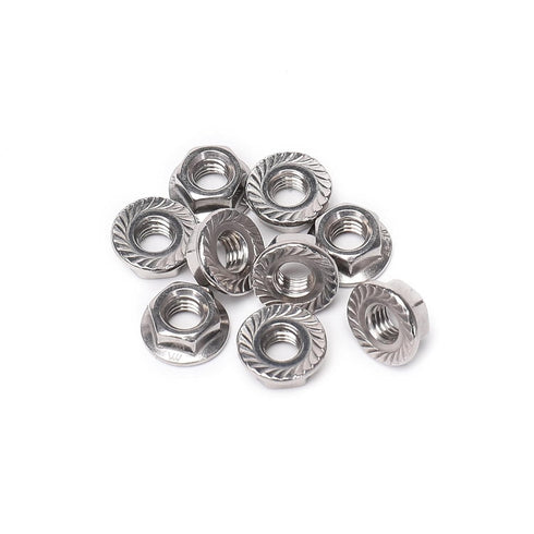 QXSKSLH 25 M8 M8-1.25mm 304 Pieces Flange Nuts, Serrated Hex Flange Lock Nuts, Stainless Steel,Plain Finish