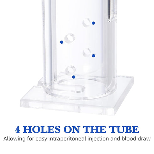 POPETPOP Mouse Restrainer for Research - Acrylic Transparent Laboratory Cages for 15-35 Gram Mice