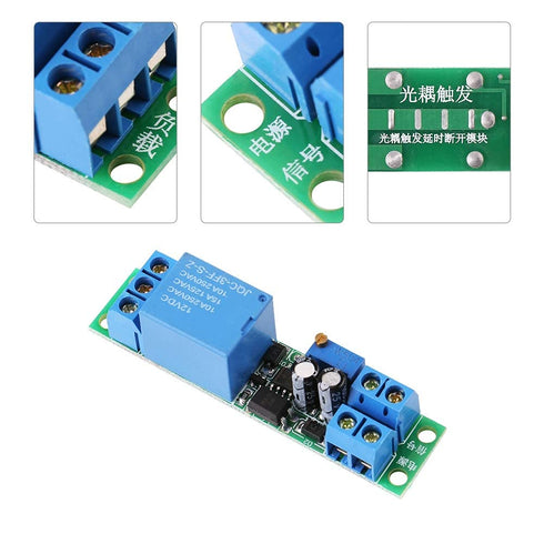 Timer Relay Module DC 12V Delay Timer Switch Relay Board, Adjustable 0 to 25 Second Trigger Turn Off Module