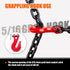 G80 Transport Binder Chain 5/16 Inch x 16 Foot, 4,900 lbs Safe Working Load, Tow Chain with Clevis Hooks