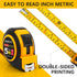 Tape Measure 16 Ft Steel Retractable Self-Locking Measuring Tape with Fractions, Easy Read Metric Measuring Tape