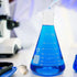 Glass Flask Erlenmeyer Flask, Narrow Mouth, 1000ml Graduated Flask with Stopper (Single).