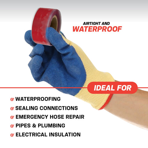 Bond It Rescue Tape, Self-Fusing Silicone, Emergency Plumbing, Pipe & Hose Repair, 1" x 12', Clear