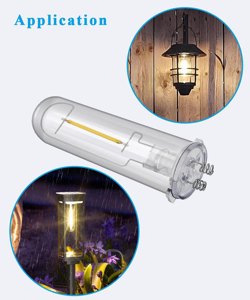 Bulbs 3V Bulbs IP65 2 Pack Solar Light Replacement Light Parts Outdoor, Low Voltage for Solar Pathway Garden Landscape