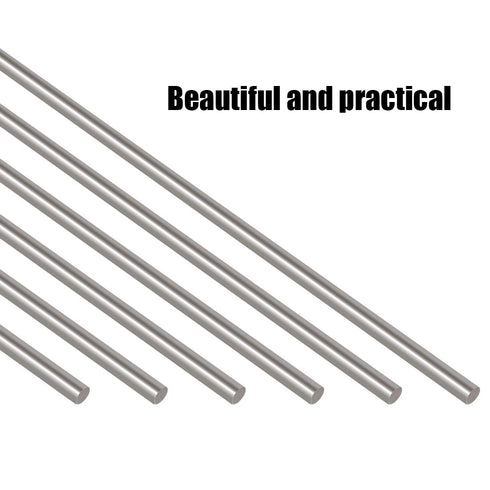 Glarks 6Pcs 3mm x 300mm Stainless Steel Solid Metal Round Rod for DIY RC Model Car, Helicopter, Airplane