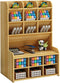 Wooden Desk Organizer, Large Capacity DIY Pen Holder Storage Box for Office, Home, School Supplies