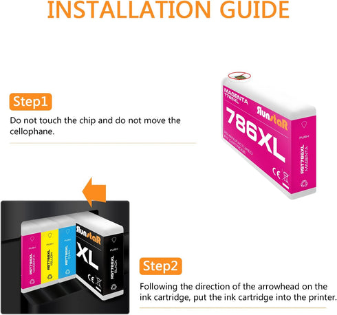 Run Star 1 Pack 786XL T786XL Magenta Remanufactured Ink Cartridge Replacement for Epson Workforce Pro WF-4630 WF-5620